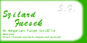 szilard fucsek business card